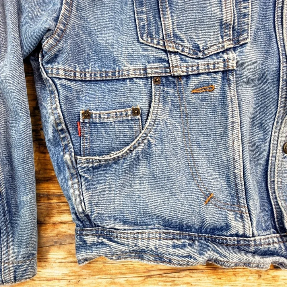 Vintage Ball Jeans Denim Jacket Mens 48 Medium Light Blue Trucker Made Italy 60s